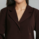 Brown Viscose Knit Blazer