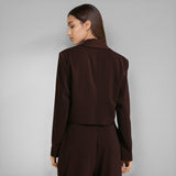 Brown Viscose Knit Blazer