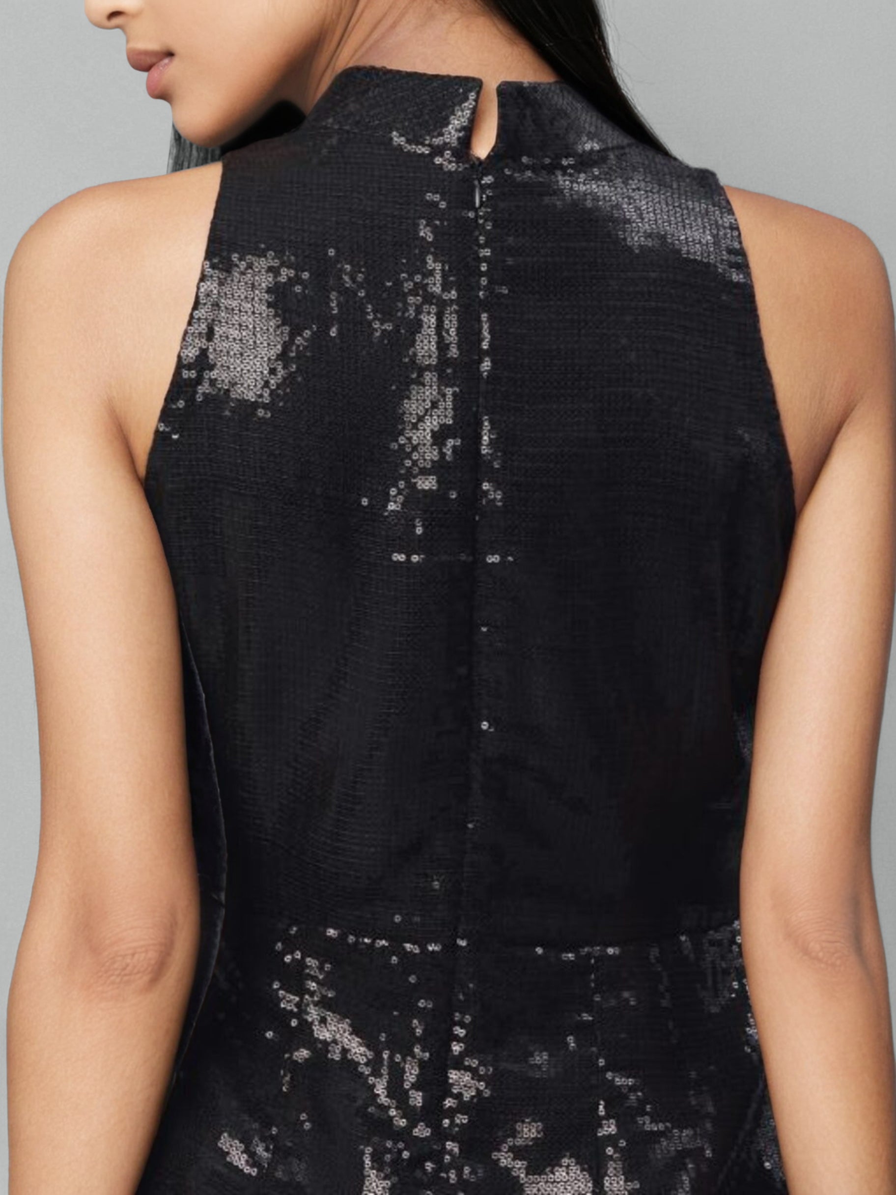 Sheath Black Dress With Sequence