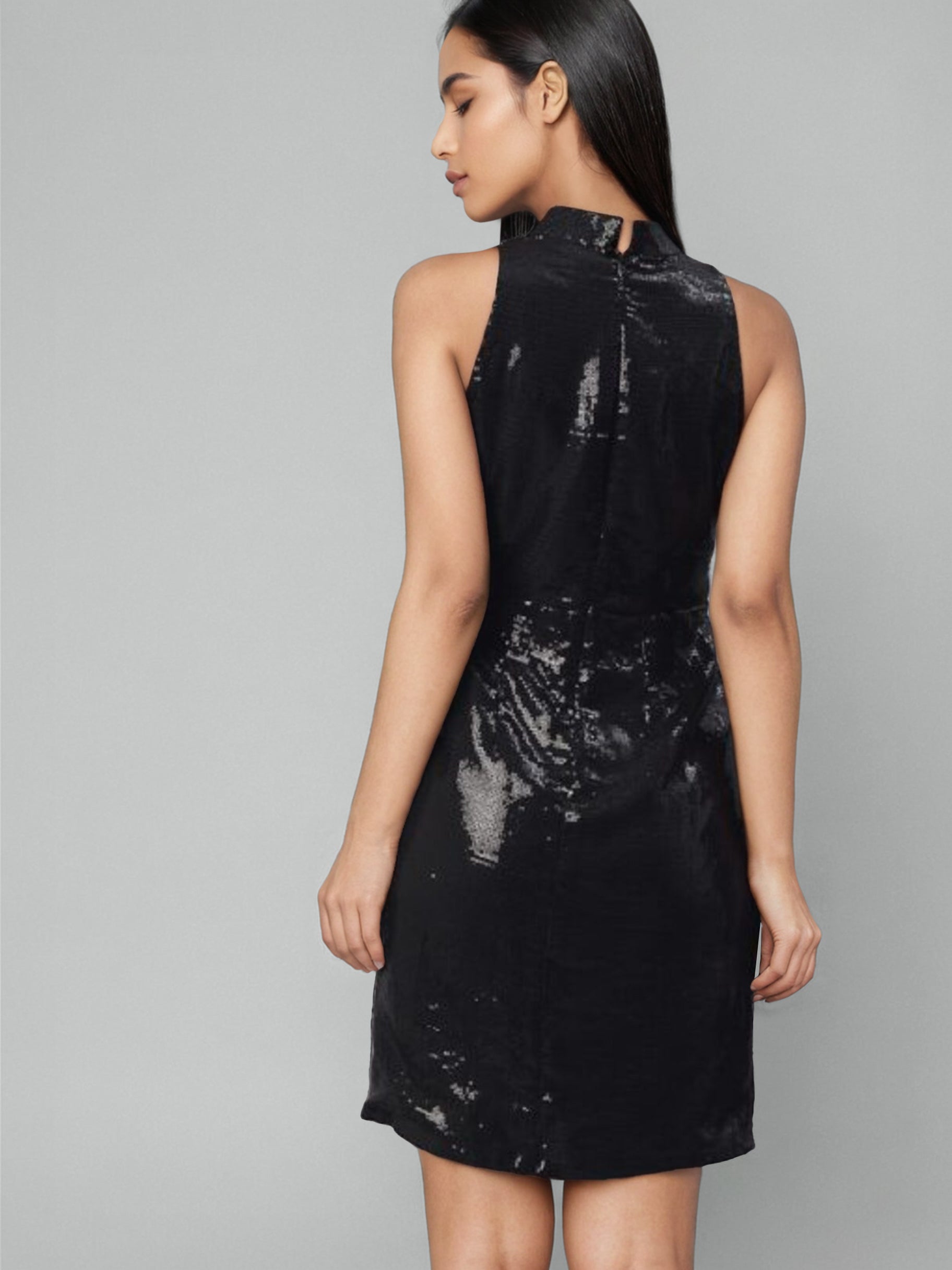 Sheath Black Dress With Sequence