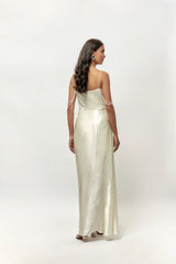 Gebroke wit korset-drape versierde rok