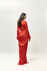 ROOI GEDRAAPTE HEMDROK