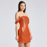 Orange Sequin Dress