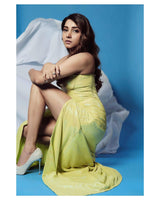 Neon Green Sequins Corset Gown