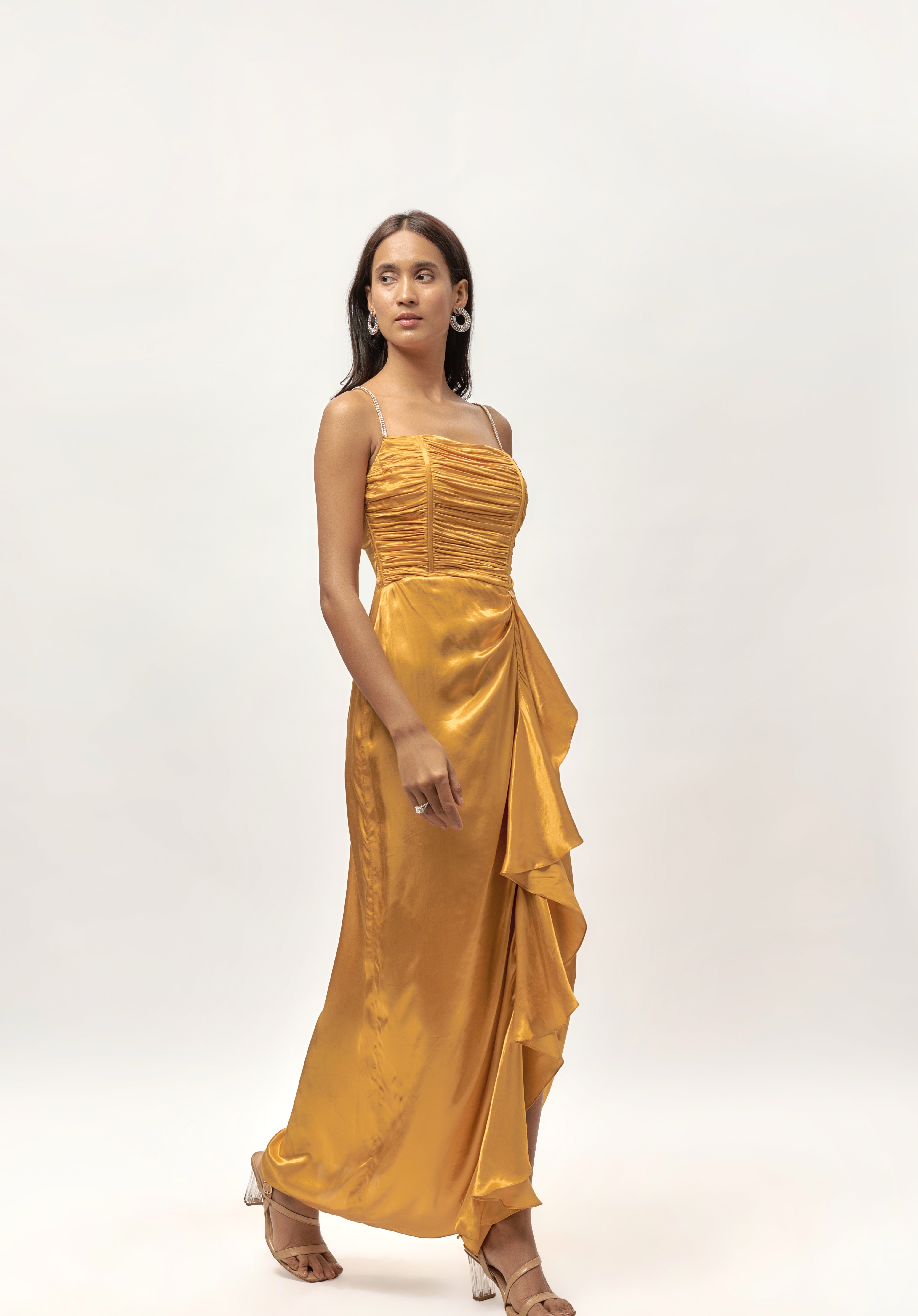 GOUD VERSIERDE KORSET DRAPE ROK