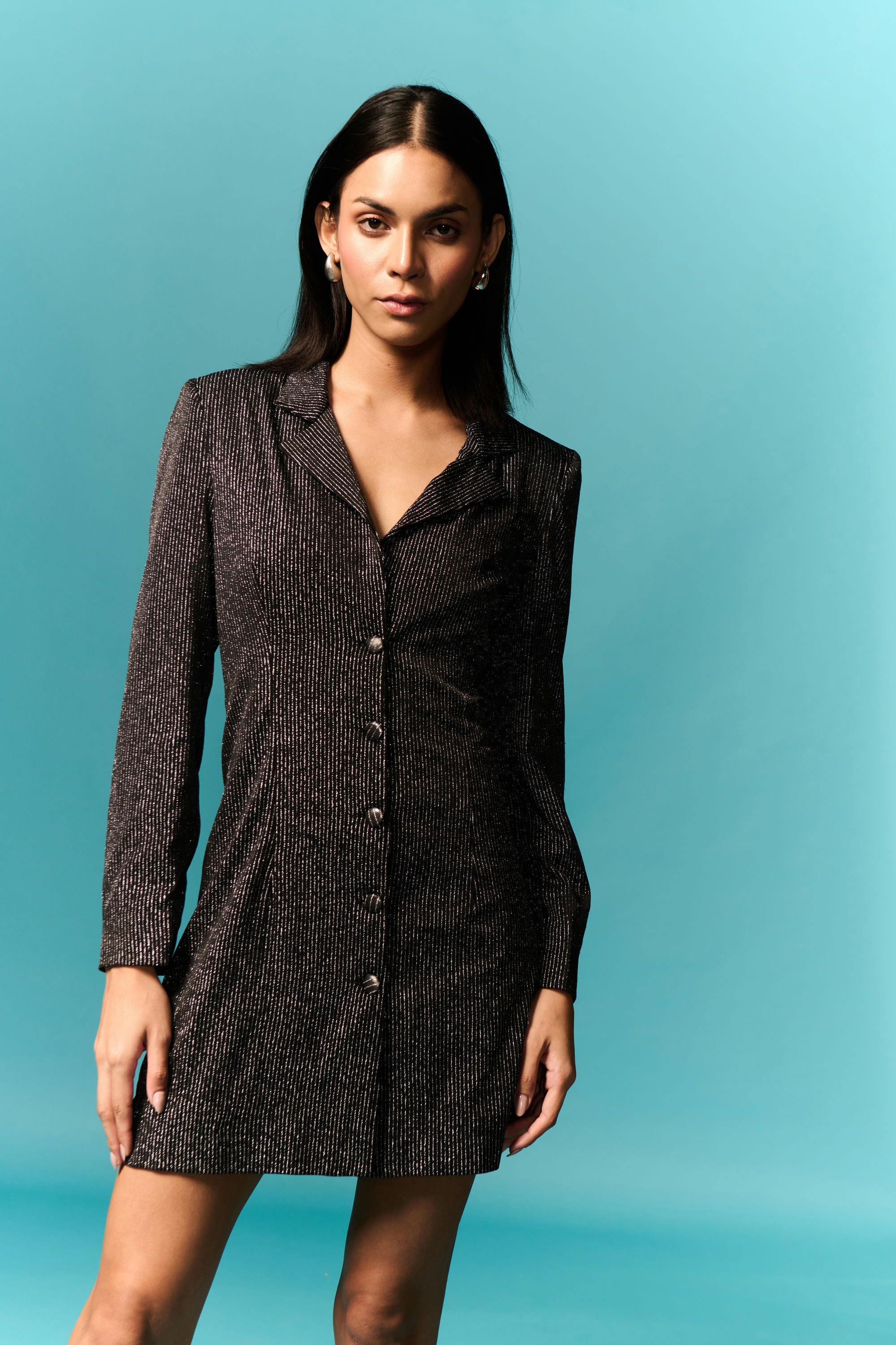 Swart Glitterblazerrok