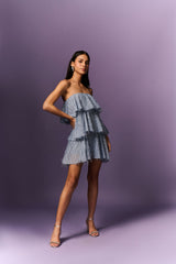 LIGBLOU GELAAGDE ROK