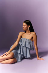 LIGBLOU GELAAGDE ROK