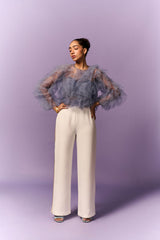 LIGBLOU TULLE RUFFLE TOP