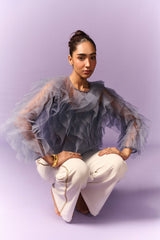 LIGBLOU TULLE RUFFLE TOP