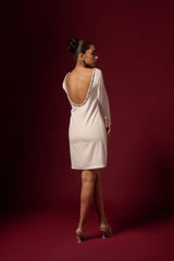 WIT VERSIERDE WIT RUG UITGESNITTE ROK