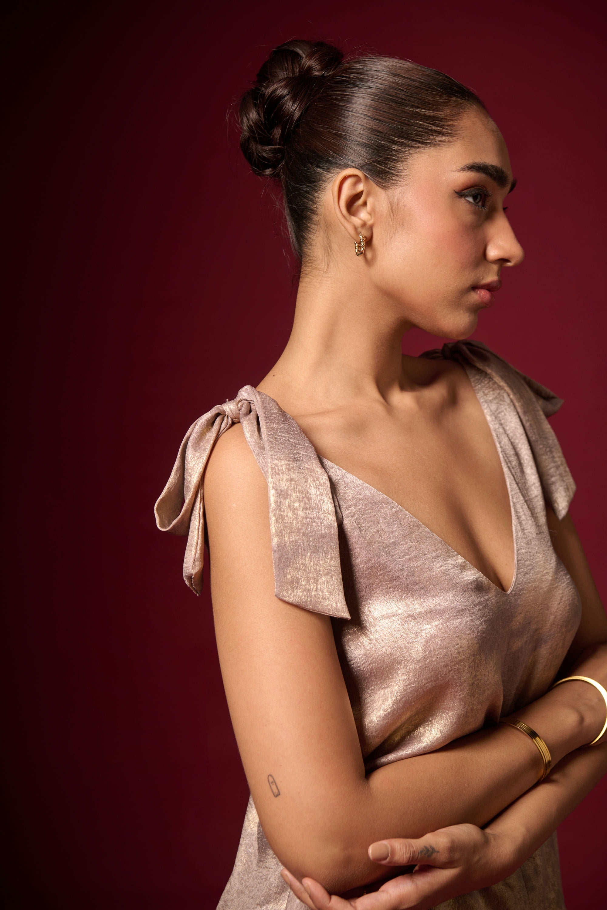 GOUD FOELIE BIND-UP TOP