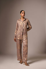 GOUDFOELIE GEDRUKTE VERSIERDE KOORDSET