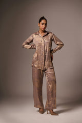 GOUDFOELIE GEDRUKTE VERSIERDE KOORDSET