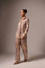 GOUDFOELIE GEDRUKTE VERSIERDE KOORDSET