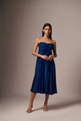 Blue Embellished Bow Dress