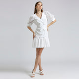 White Lace And Rayon Dress