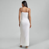 White Sequins & Viscose Knit Jacket Dress