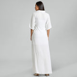 White Lurex Maxi Dress