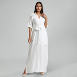 White Lurex Maxi Dress