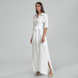 White Lurex Maxi Dress