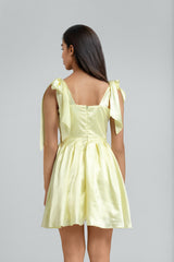 Yellow Satin Mini Dress