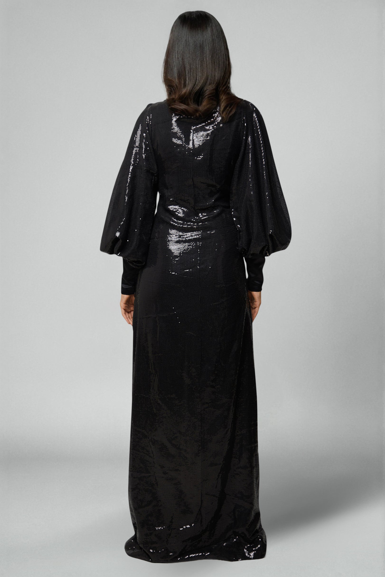 Black Sequins Gown