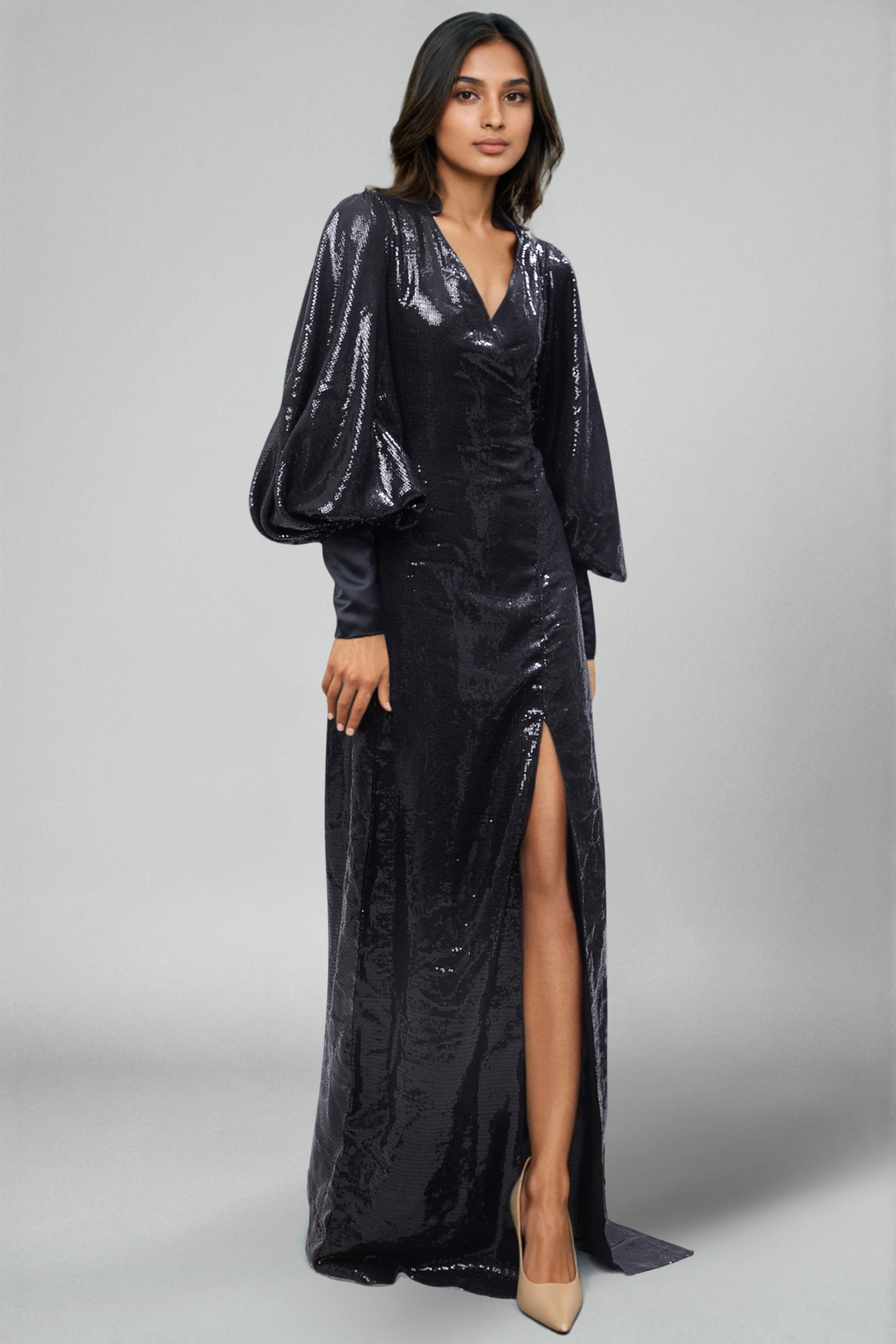 Black Sequins Gown