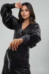 Black Sequins Gown