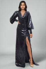Black Sequins Gown