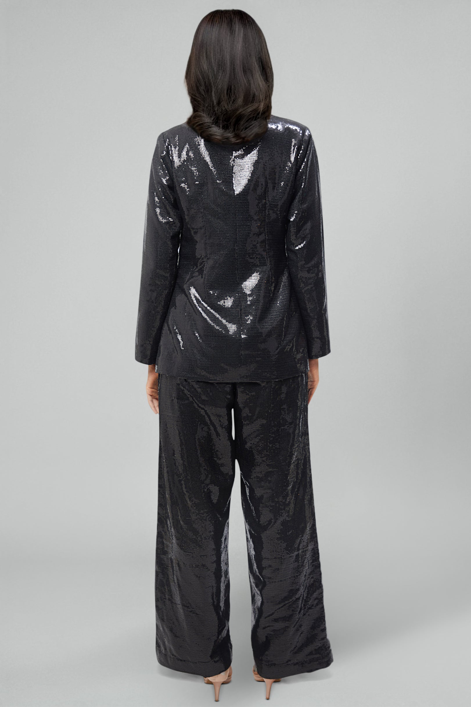 Black Sequins Pant Set