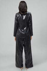 Black Sequins Pant Set