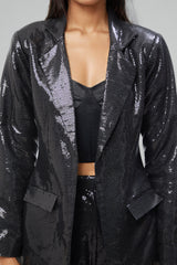 Black Sequins Pant Set