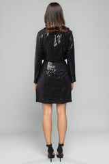 Black Sequins Jacket Set