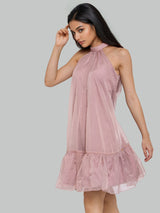 Mauve Flared Short Dress