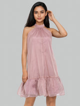 Mauve Flared Short Dress