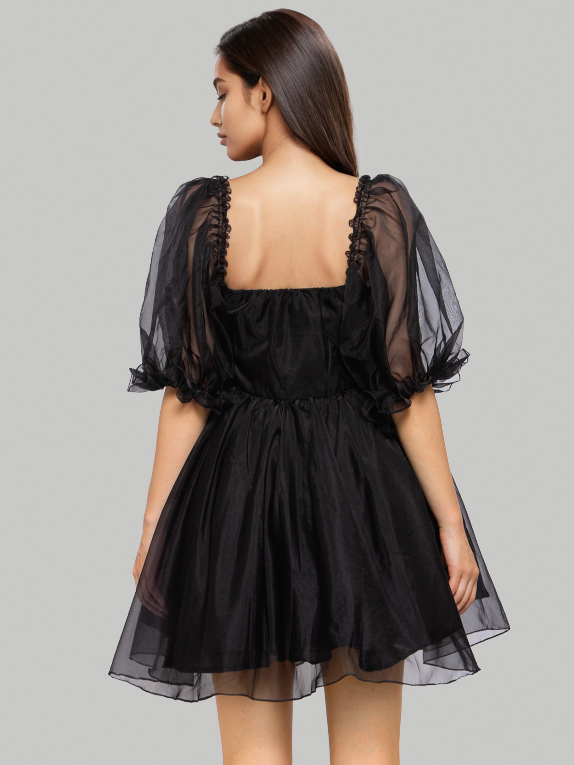 Black Flared Short Dress