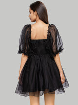 Black Flared Short Dress