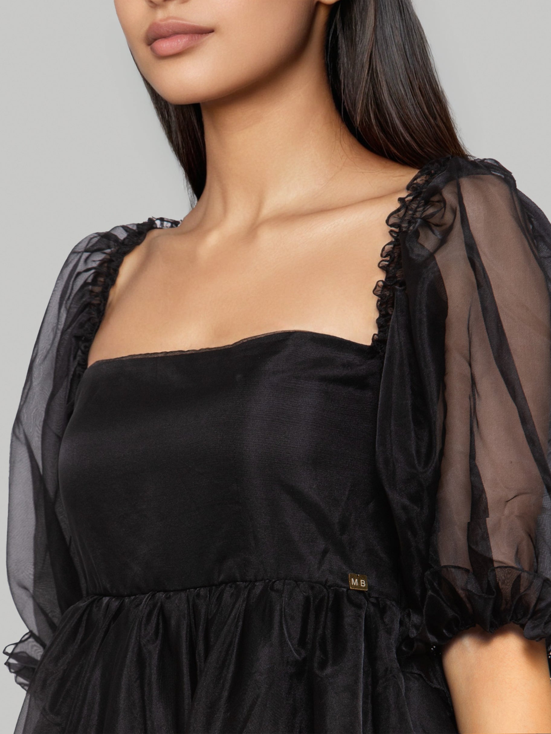 Black Flared Short Dress