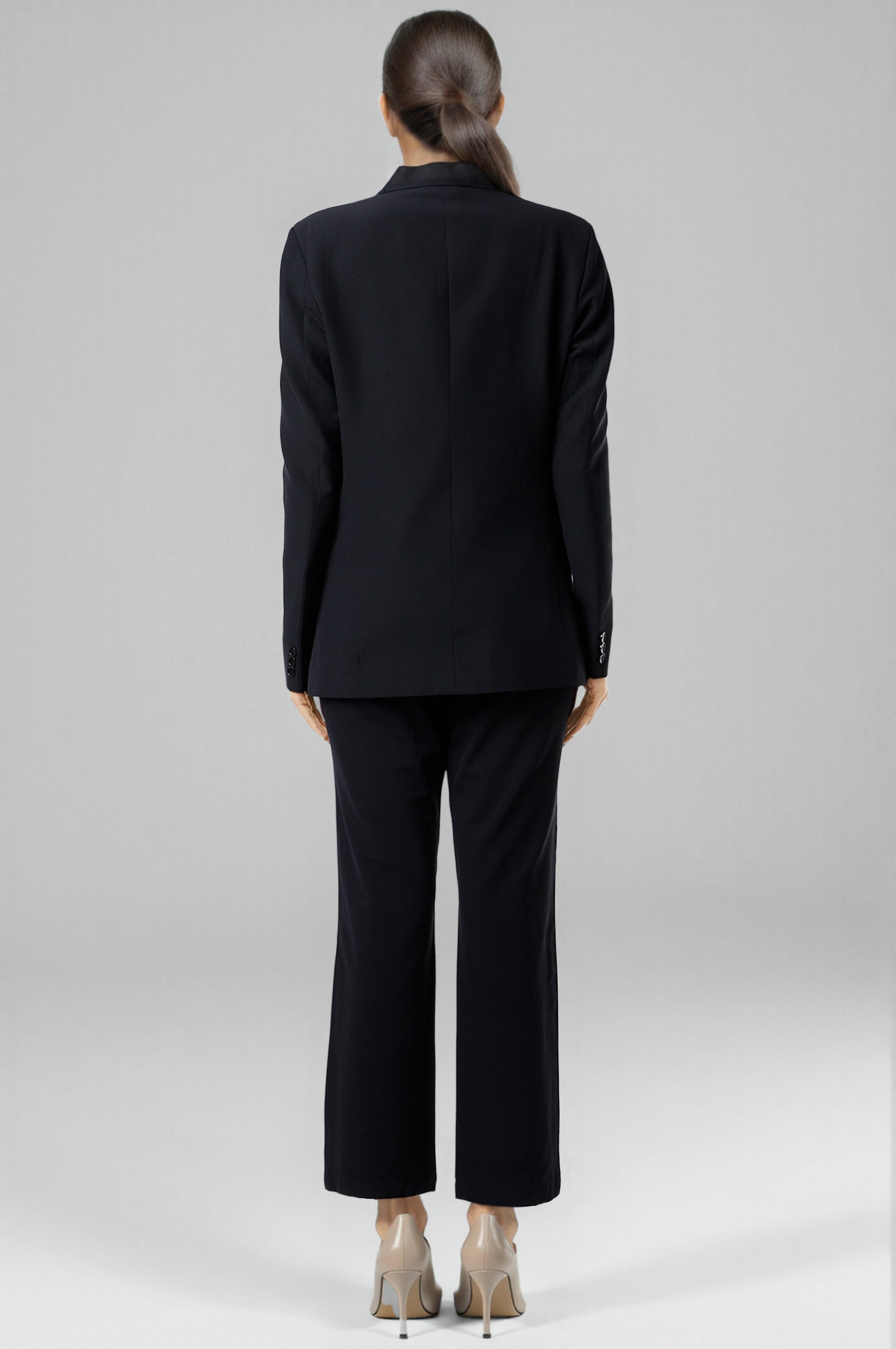 Black Viscose Blazer Set