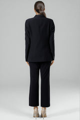 Black Viscose Blazer Set