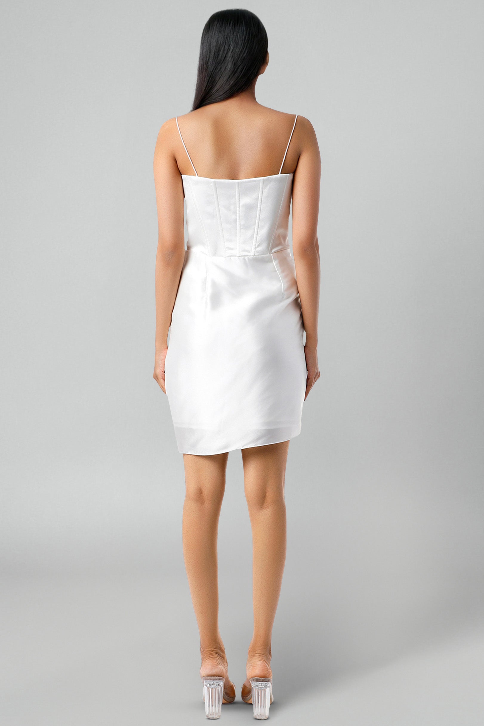 White Sleeveless Corset Dress