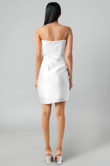White Sleeveless Corset Dress