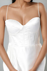 White Sleeveless Corset Dress