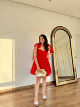 Rooi Skouer-Toebind Korsetrok