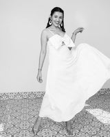 WIT STRIK MIDI-LENGTE ROK