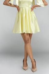 Yellow Satin Mini Dress