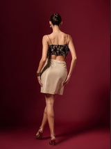 SWART EN GOUD PALJETTER TOP