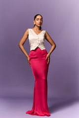 Warm pienk romp met wit bokant