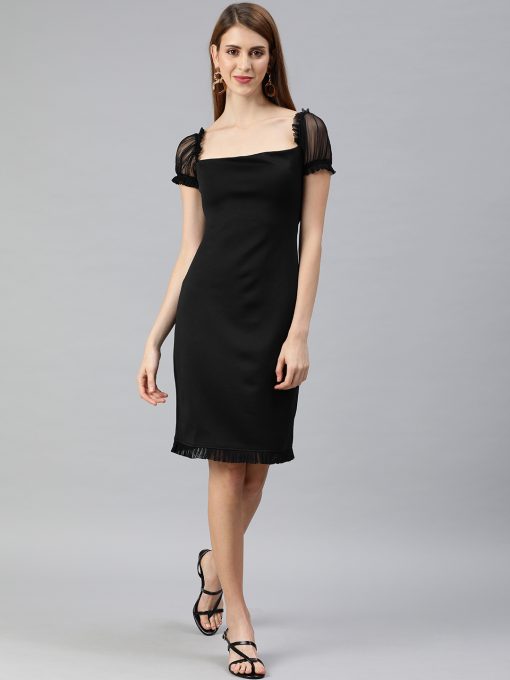 BODYCON DRESS WITH PLEATS